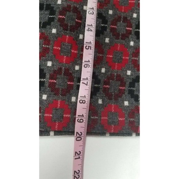Talbots Petites Sz. 8P Wool Blend Grey/Black/Red Short Skirt W/ Side Zipper - Picture 3 of 7